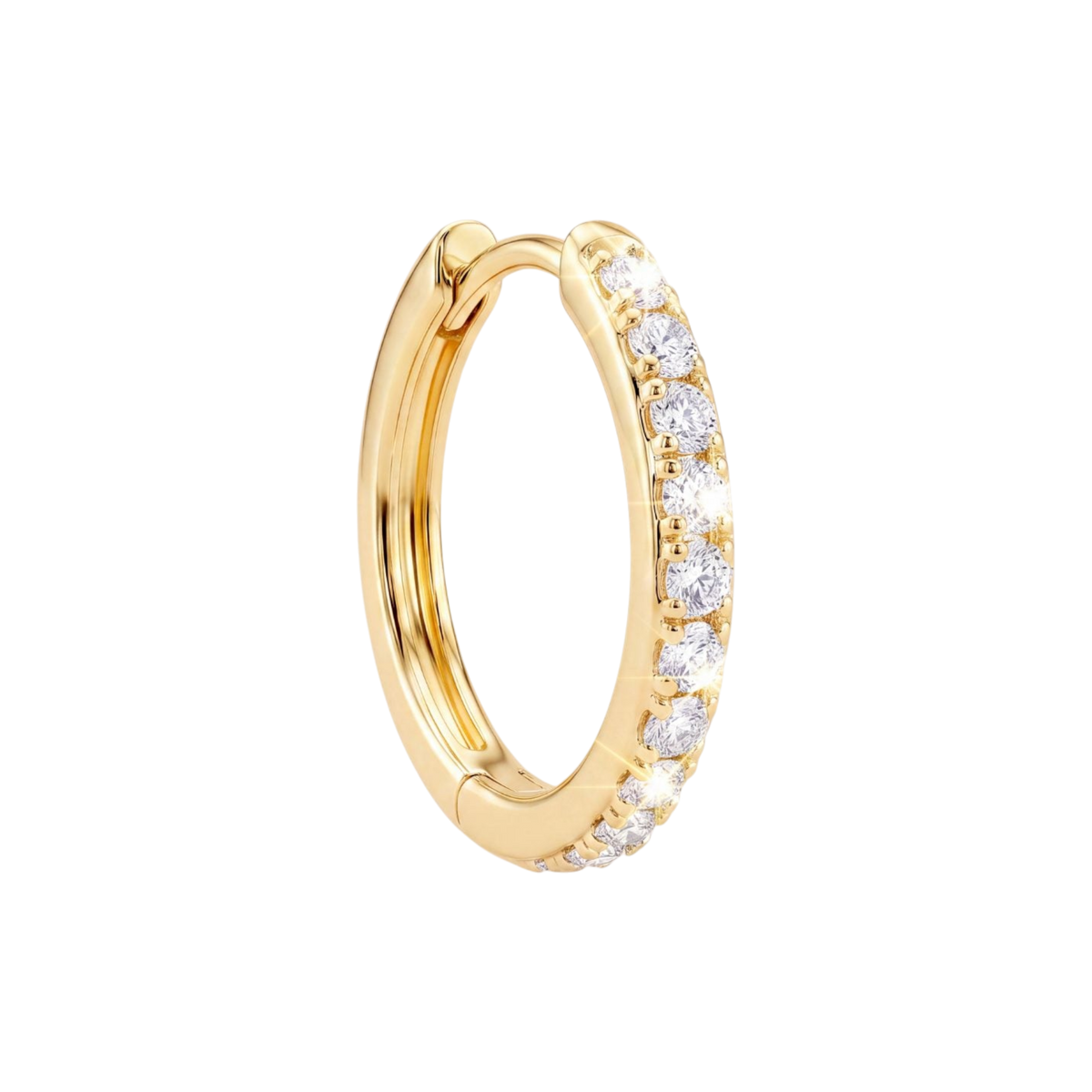 Orecchino Amabile | Hoop Pavè Bianco