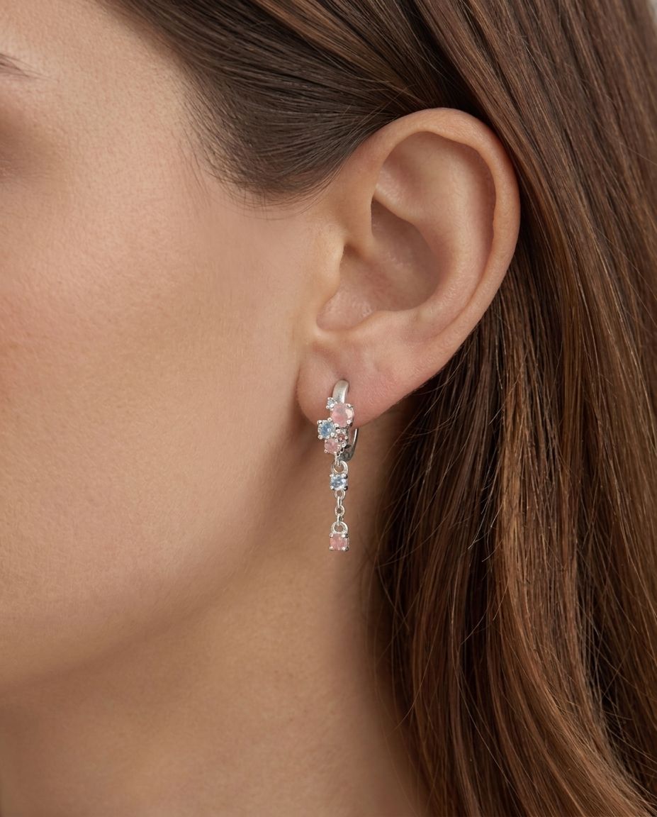 Orecchino Amabile | Hoop Pink Lagoon