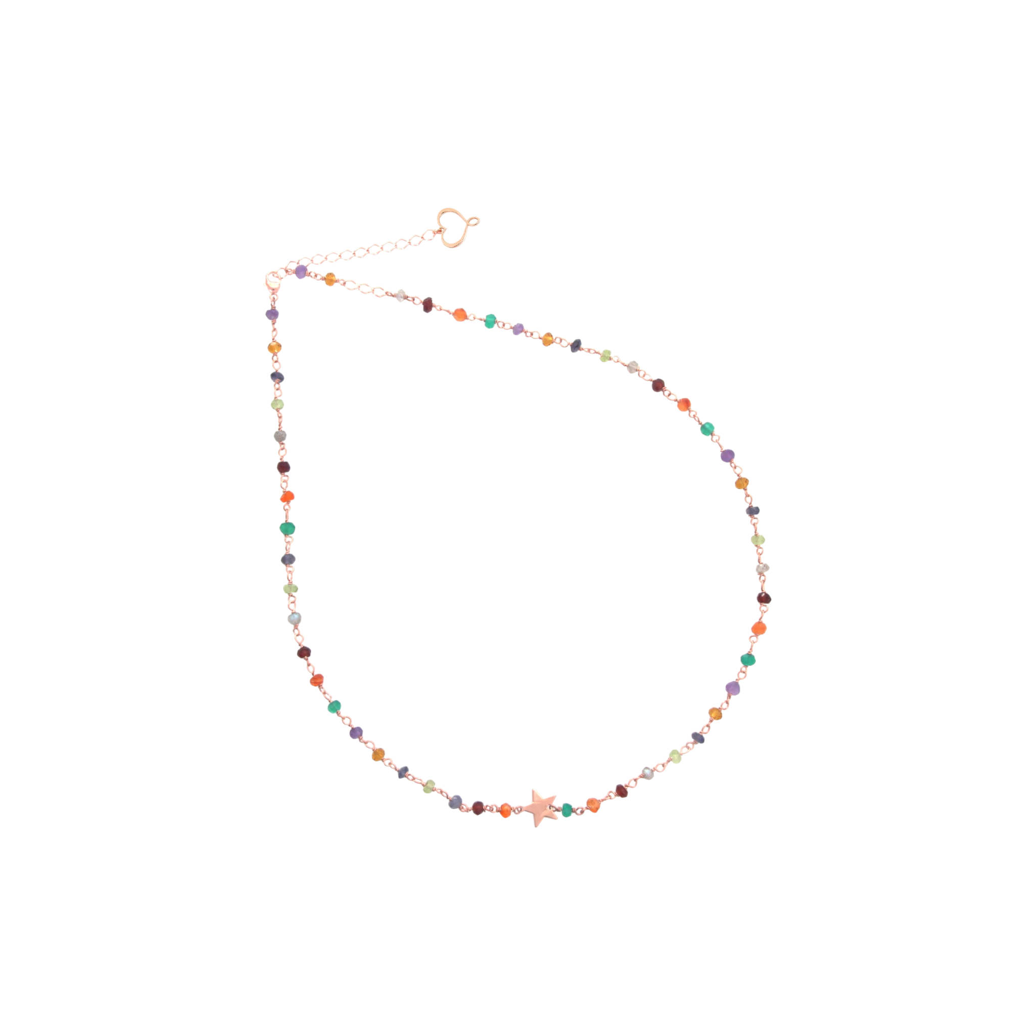 MAMAN ET SOPHIE Collana Maman Et Sophie | Girocollo Con Pietre Multi Color E Stella In Lastra con argento