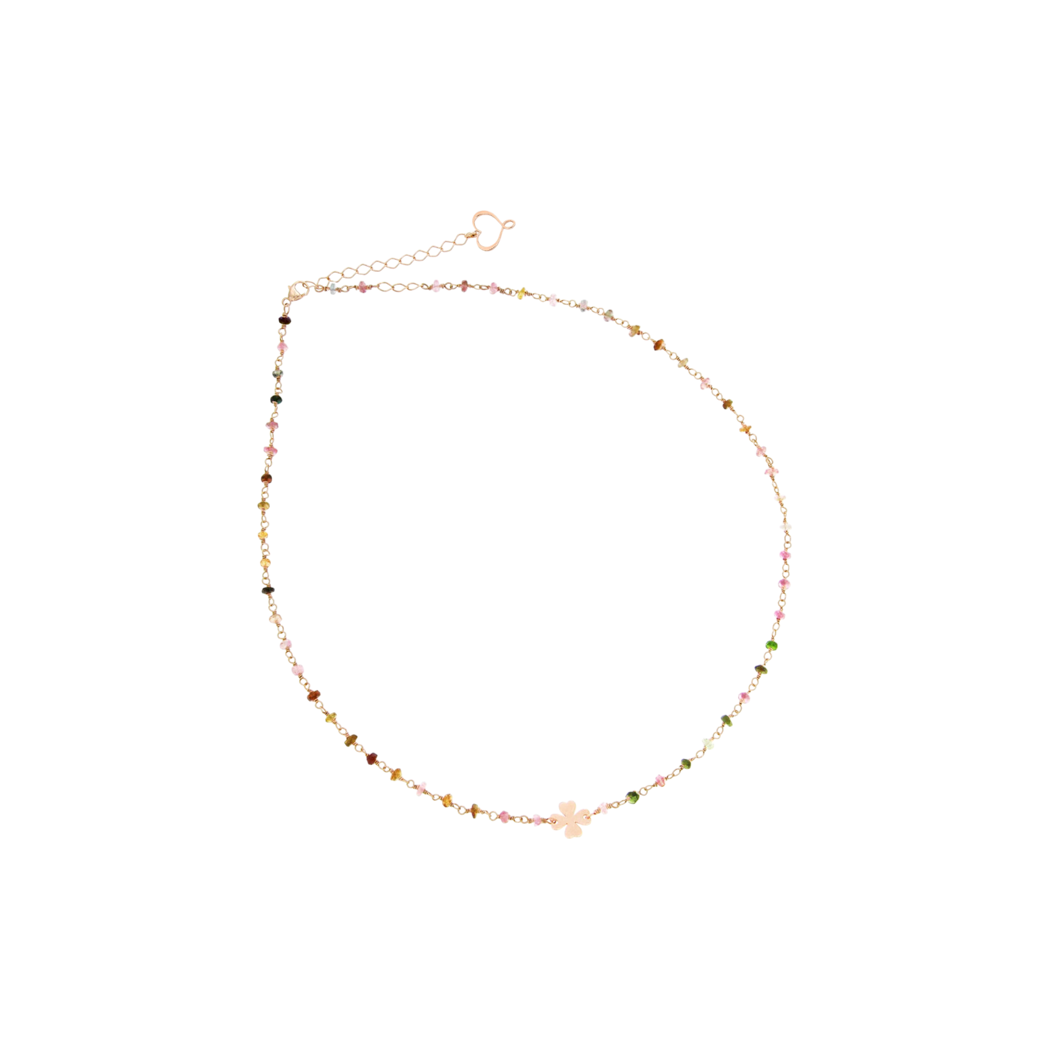 MAMAN ET SOPHIE Collana Maman Et Sophie | Rosario Tormalina Multicolor E Quadrifoglio con argento