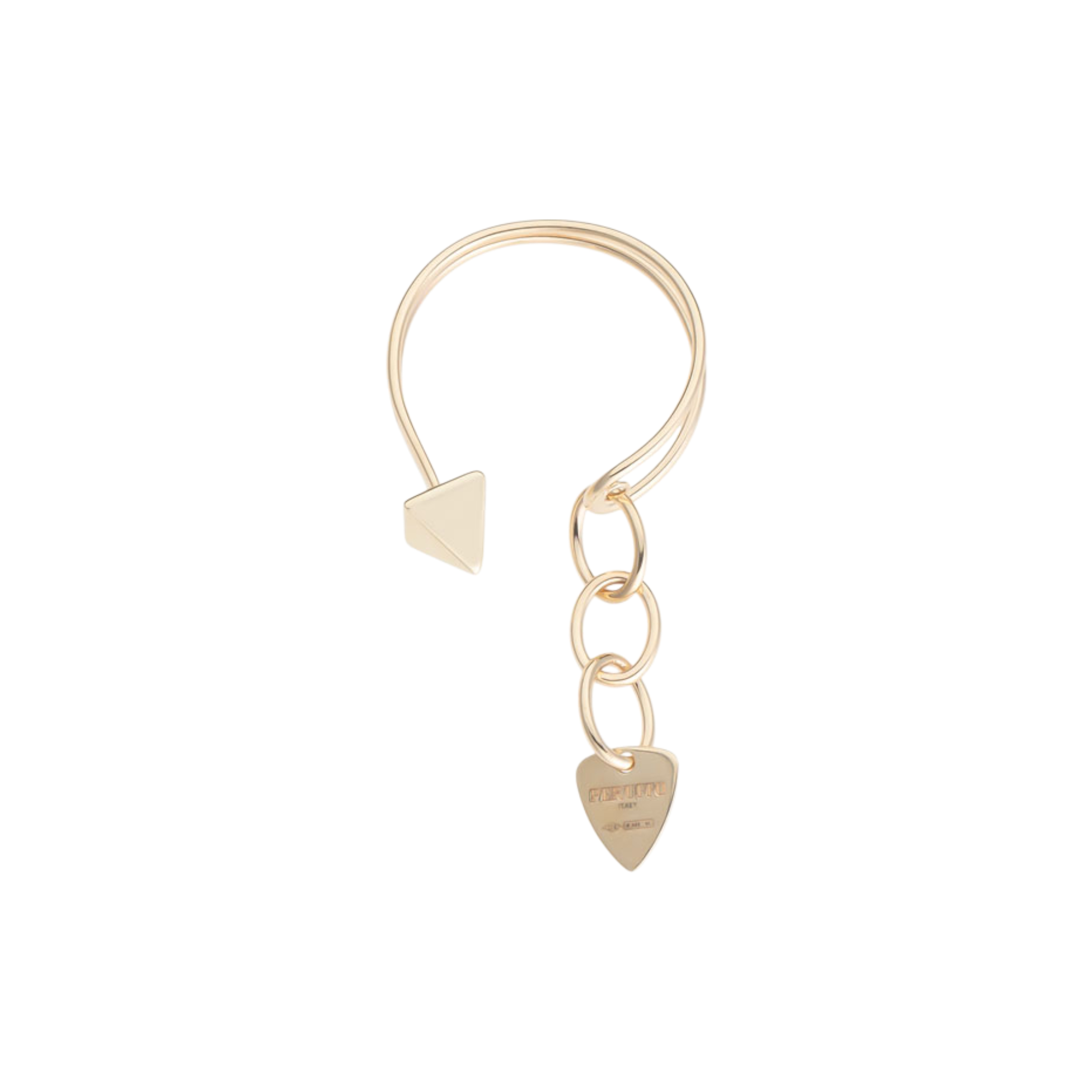 PERUFFO Loop Stud Ring con Oro 9kt misura 14