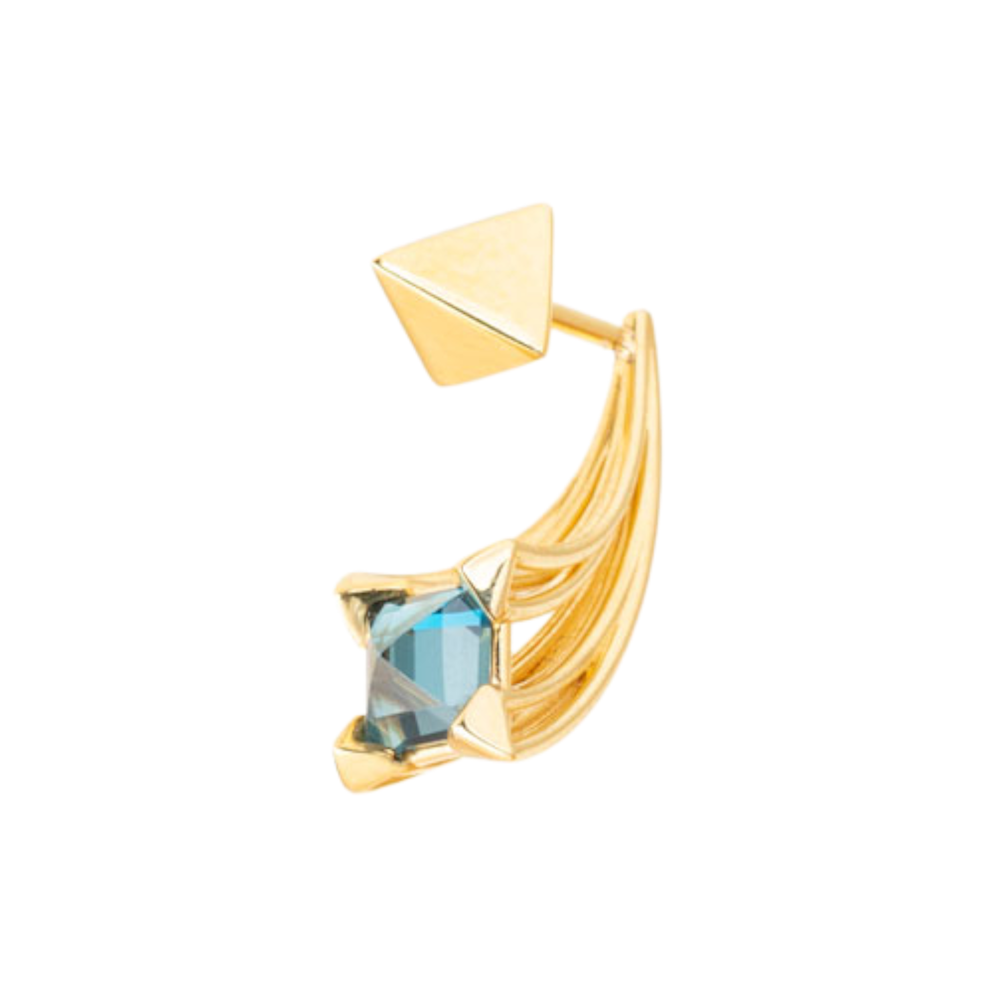 PERUFFO Stones Square Mini Earring con Oro 9kt