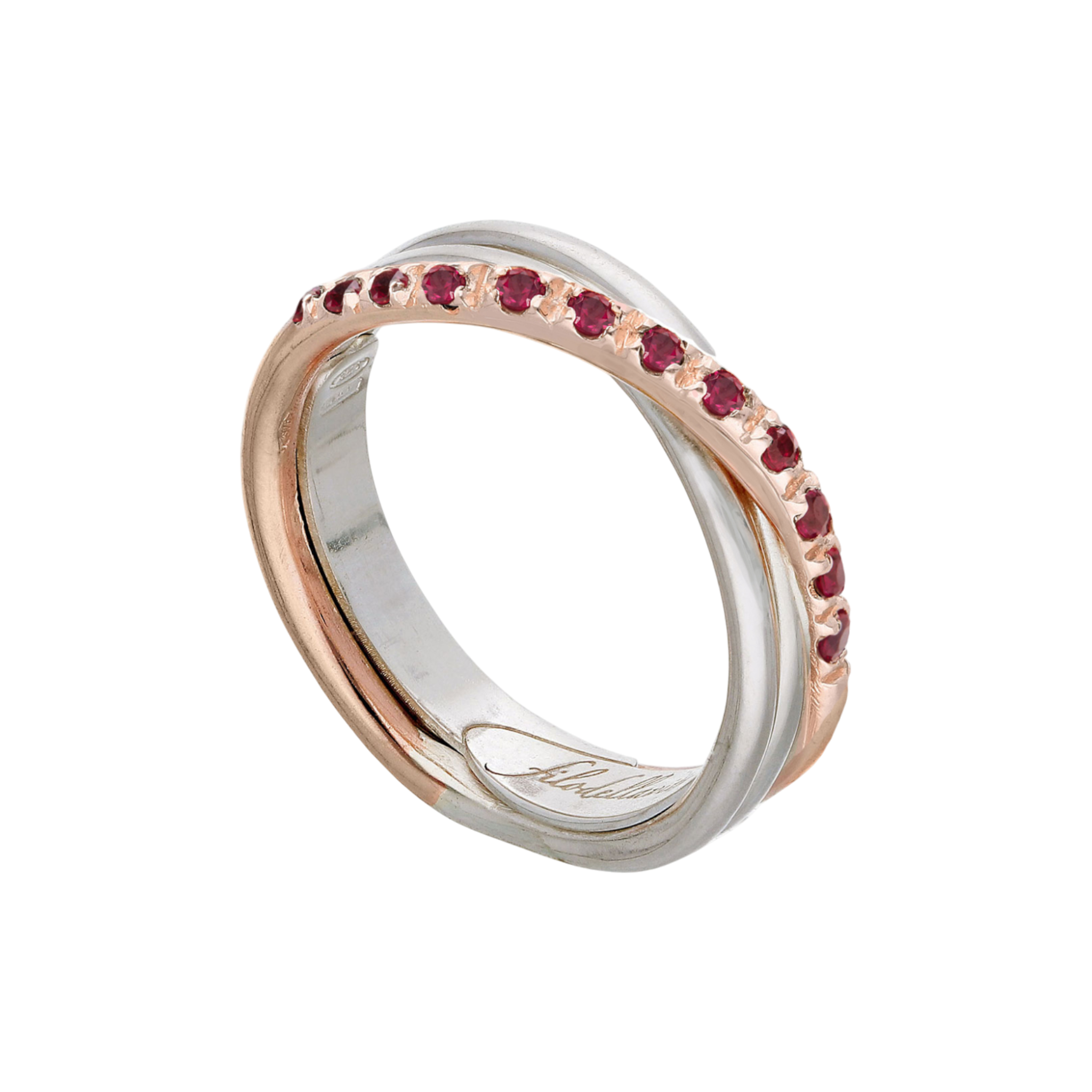 RUBINIA Filodellavita Prezioso 3 Fili Oro 9kt e Rubini con oro 9kt misura 13