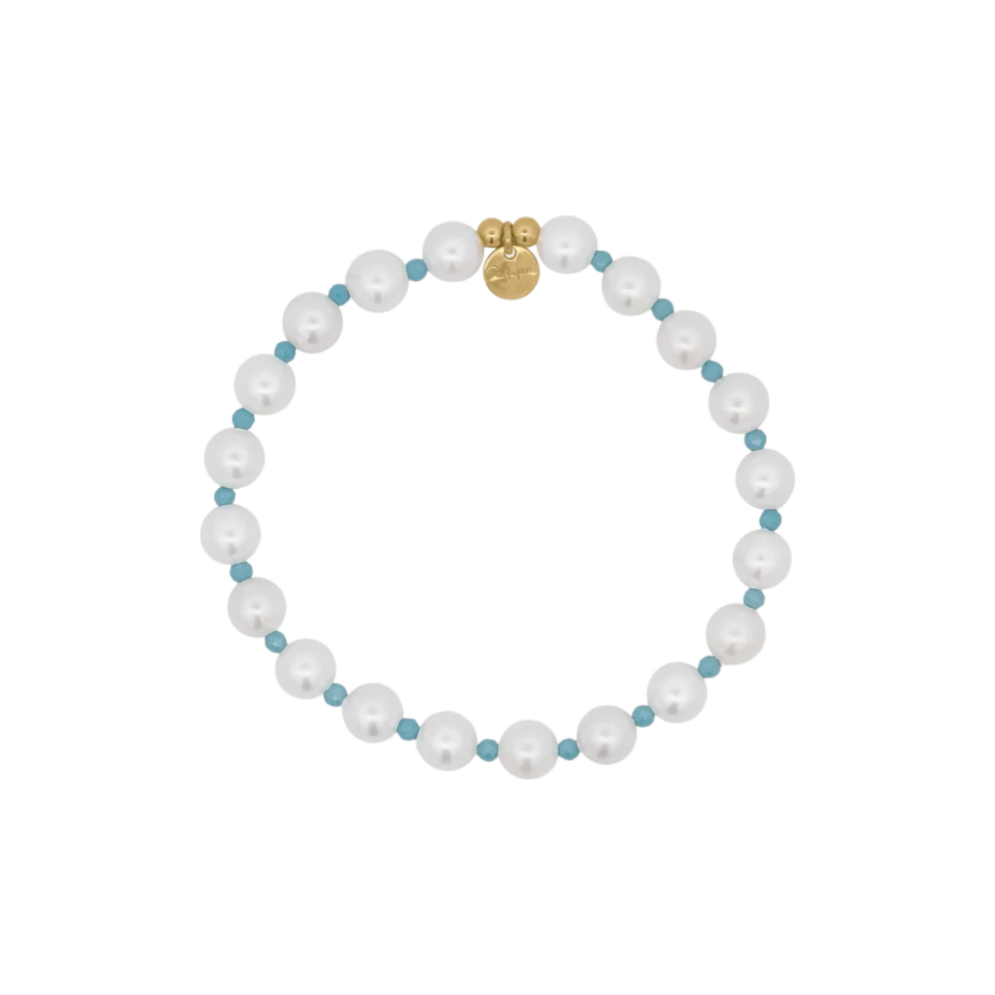 RUE DES MILLE Bracciale Rue des Mille | Perla e Zirconi Milky Turchese · Charm Bar con lega