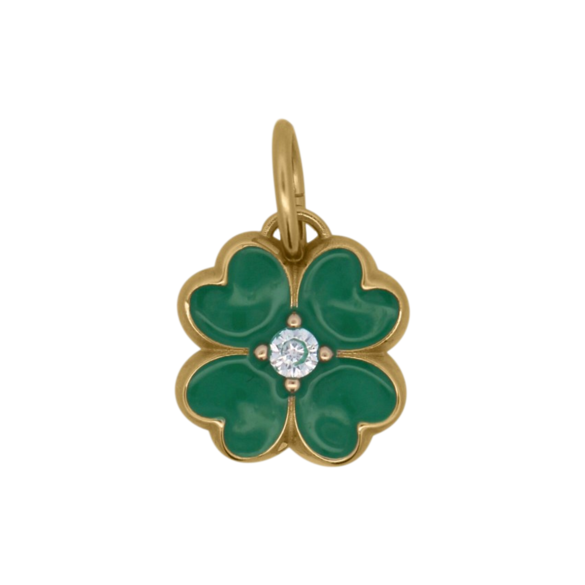 RUE DES MILLE Ciondolo Rue des Mille | Quadrifoglio Smalto Verde · Charm Bar