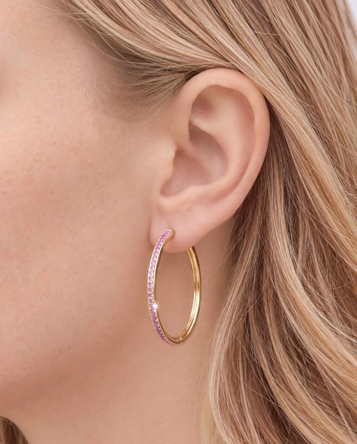 Orecchino Amabile | Hoop Pavé Rosa