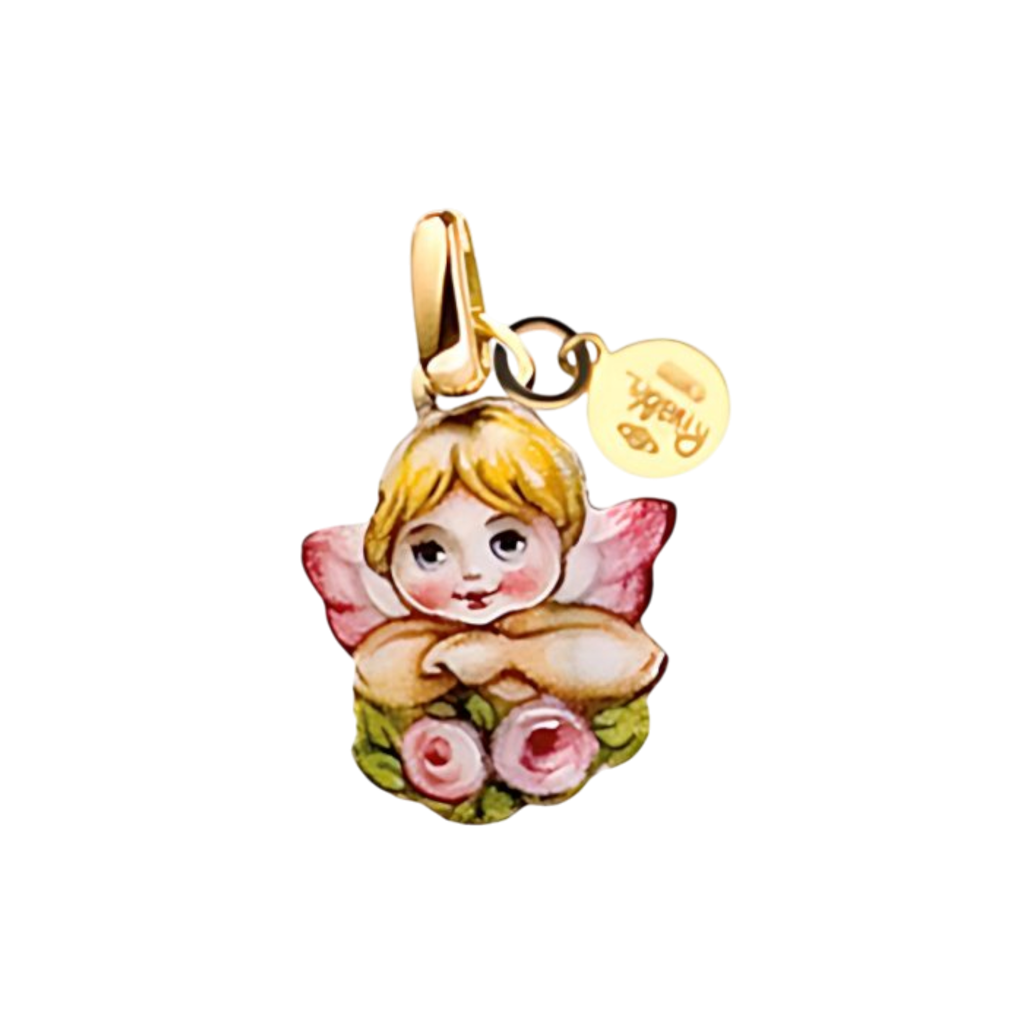 GABRIELLA RIVALTA Angioletto Rosa in Dipinto a mano