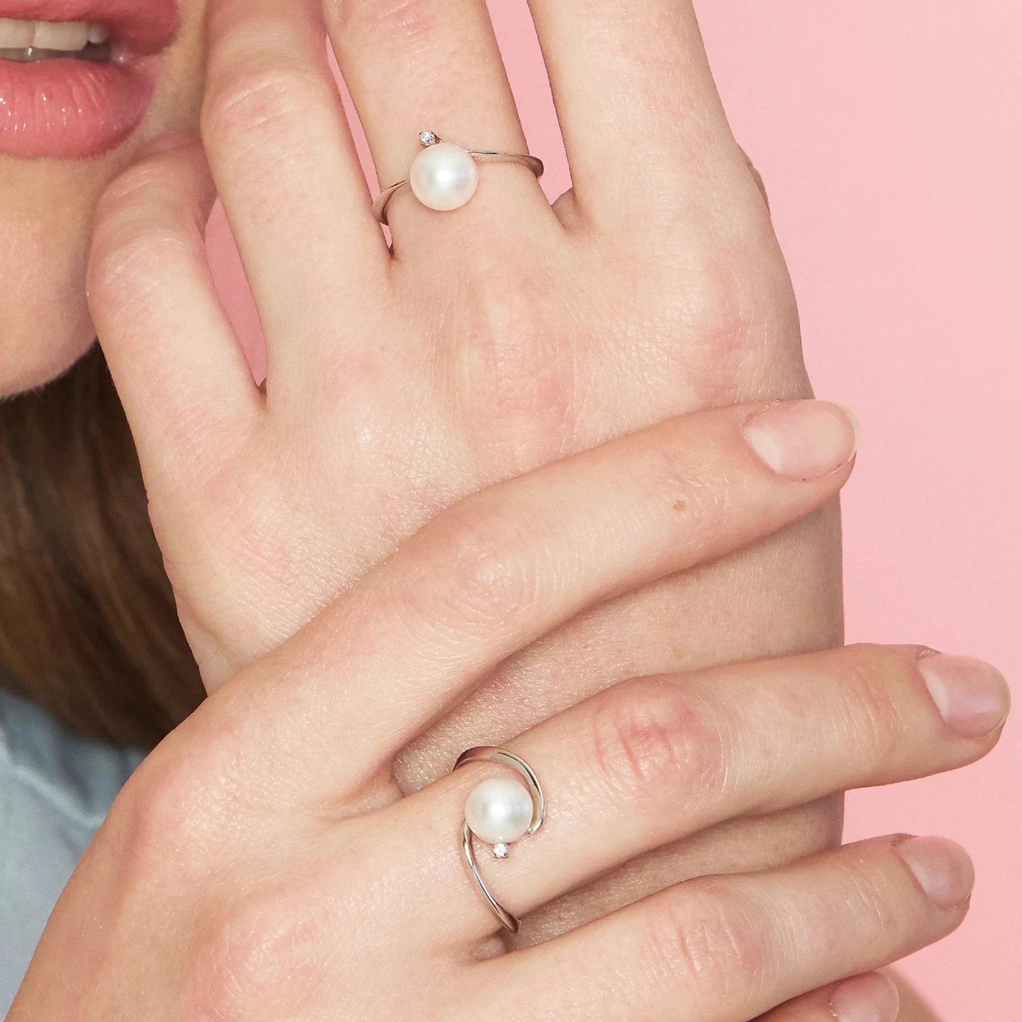 Anello Lelune | Oro Perla Diamante