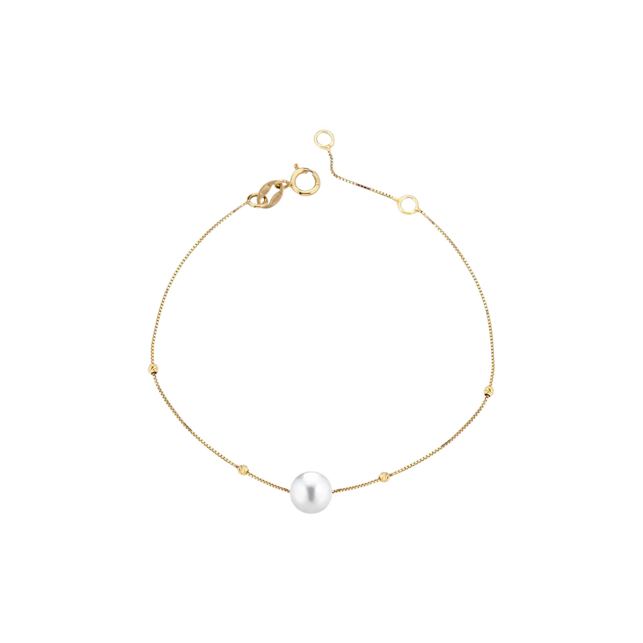 LELUNE Bracciale in oro con perla con perla