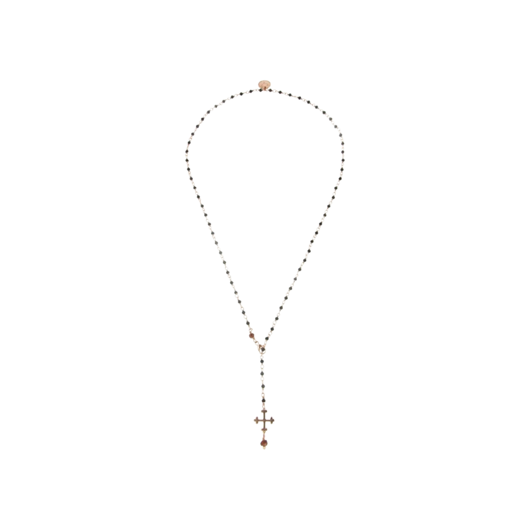 MAMAN ET SOPHIE Collana Maman Et Sophie | Rosario Spinello E Croce Trifogliata Pendente con argento