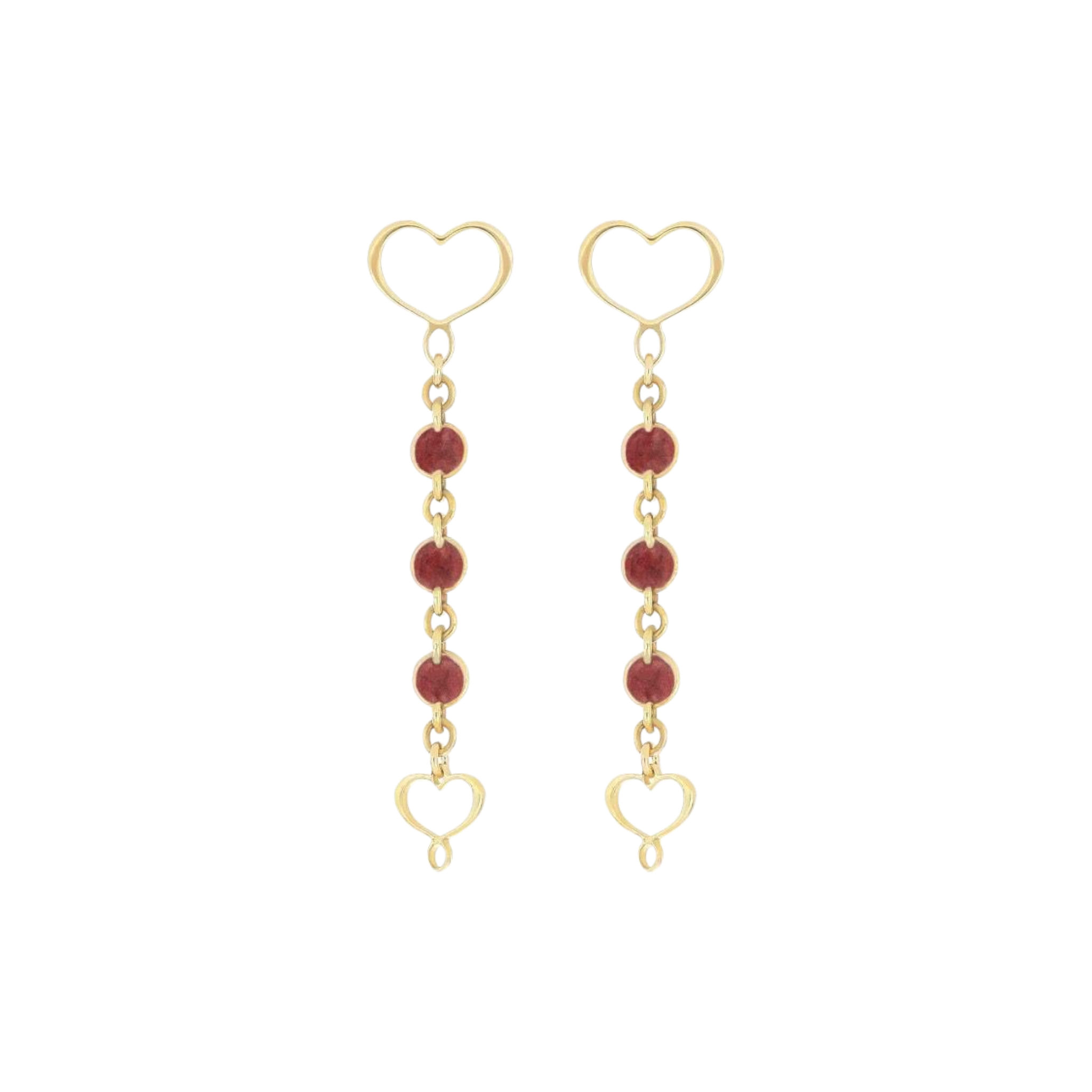 MAMAN ET SOPHIE Orecchino Maman Et Sophie | Maman Argento Con Catena Bordeaux con argento