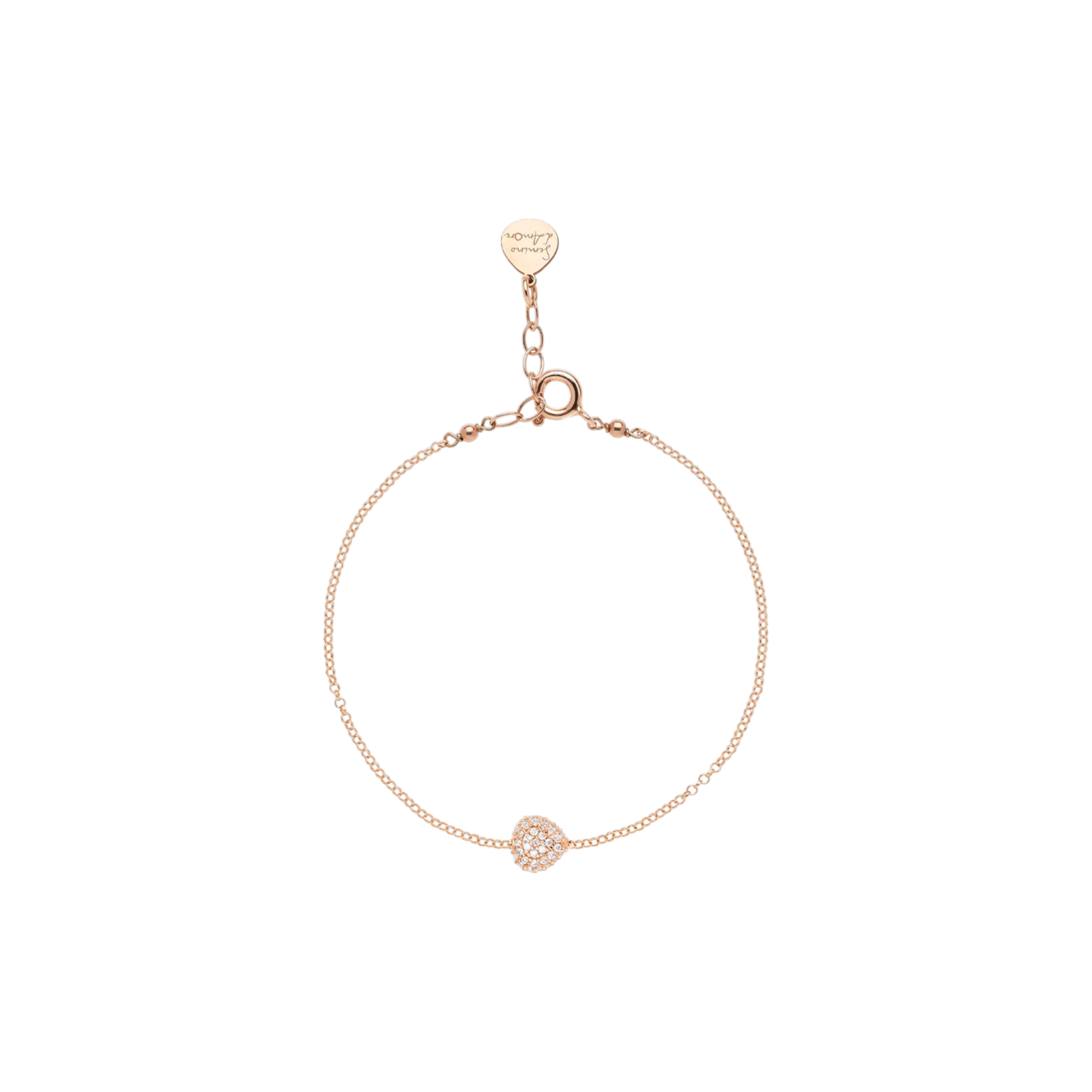 ROSSOPREZIOSO Bracciale Rosso Prezioso | Semino D'Amore Sparkling Pavé con argento