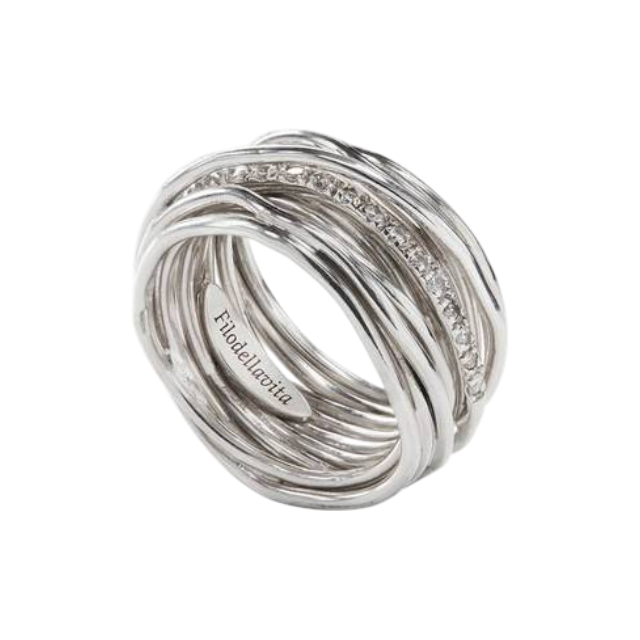 RUBINIA Filodellavita Classic 13 Fili Argento e Diamanti Bianchi con argento misura 18