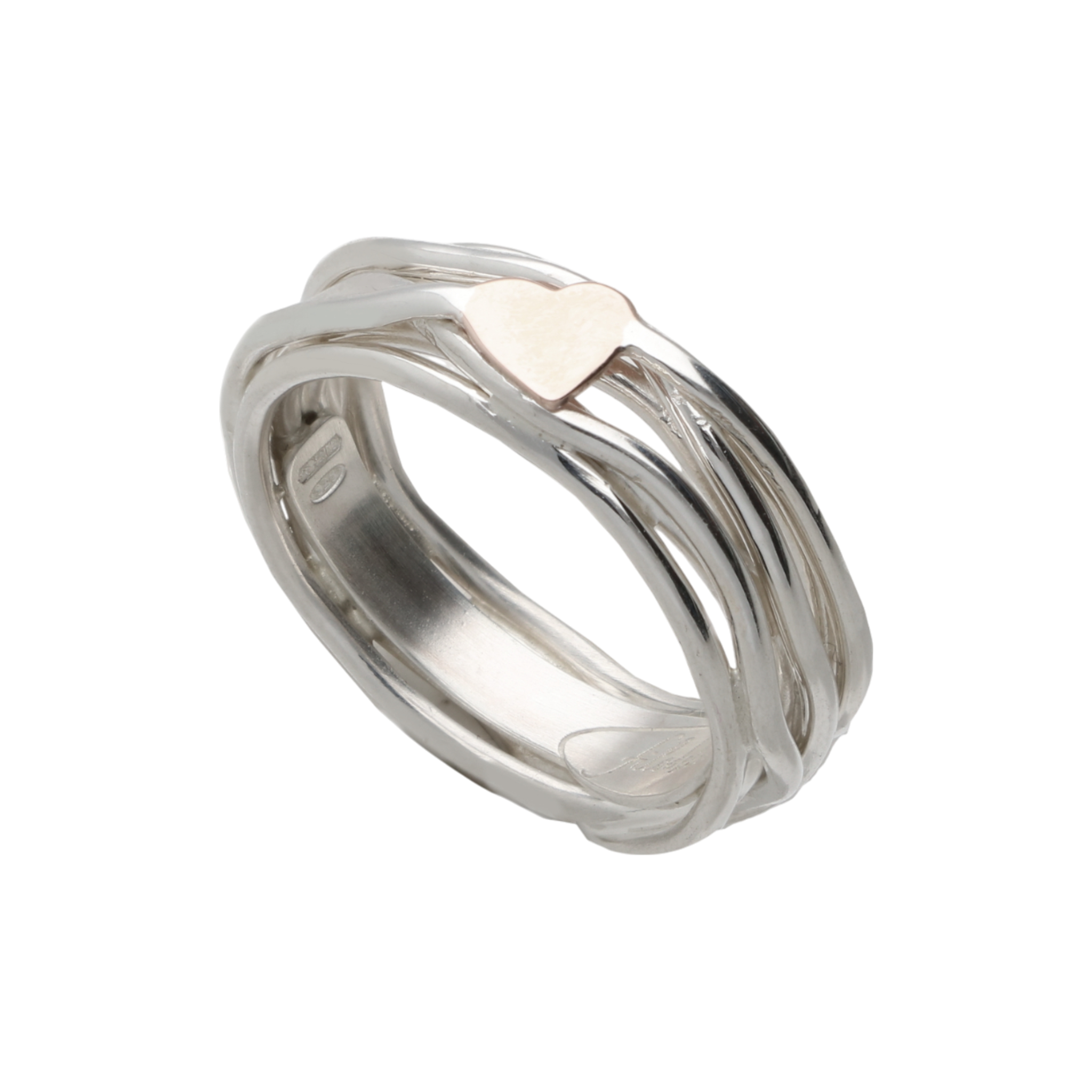 RUBINIA Filodellavita Classic 7 Fili Argento e Cuoricino con argento misura 16