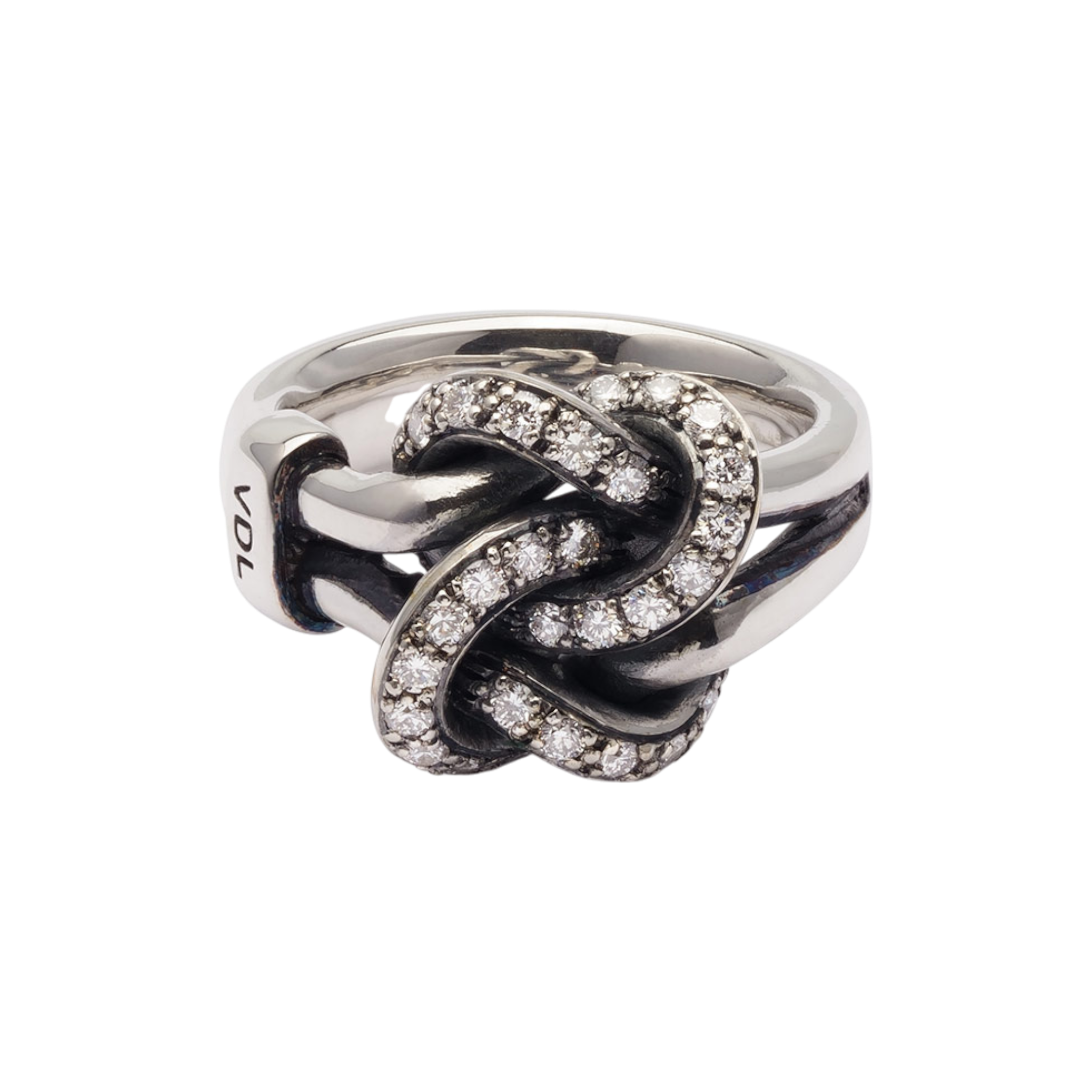 VALENTINO DI LEONARDO Anello Valentino Di Leonardo | Nodo Love Con Diamanti Bianchi con argento misura 14