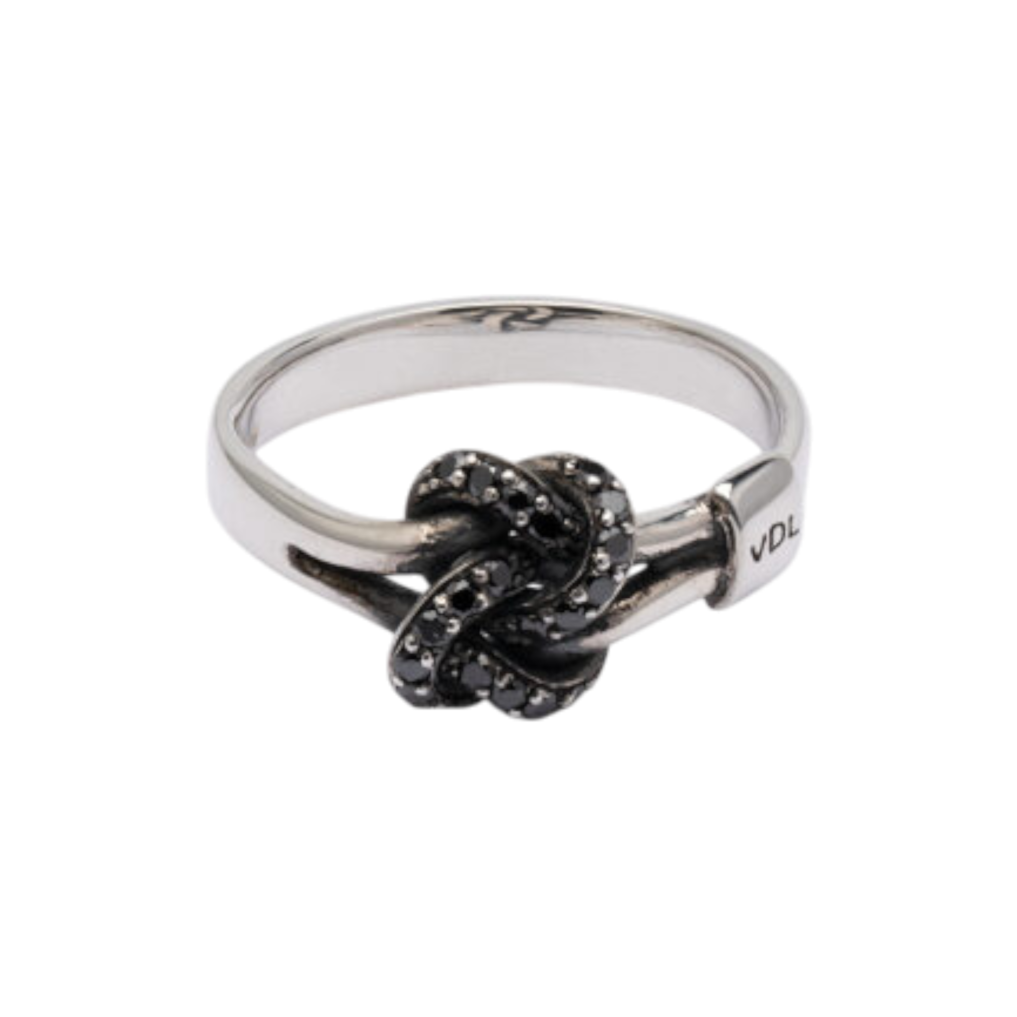 VALENTINO DI LEONARDO Anello Valentino Di Leonardo | Love Mini Con Diamanti Neri con argento misura 14