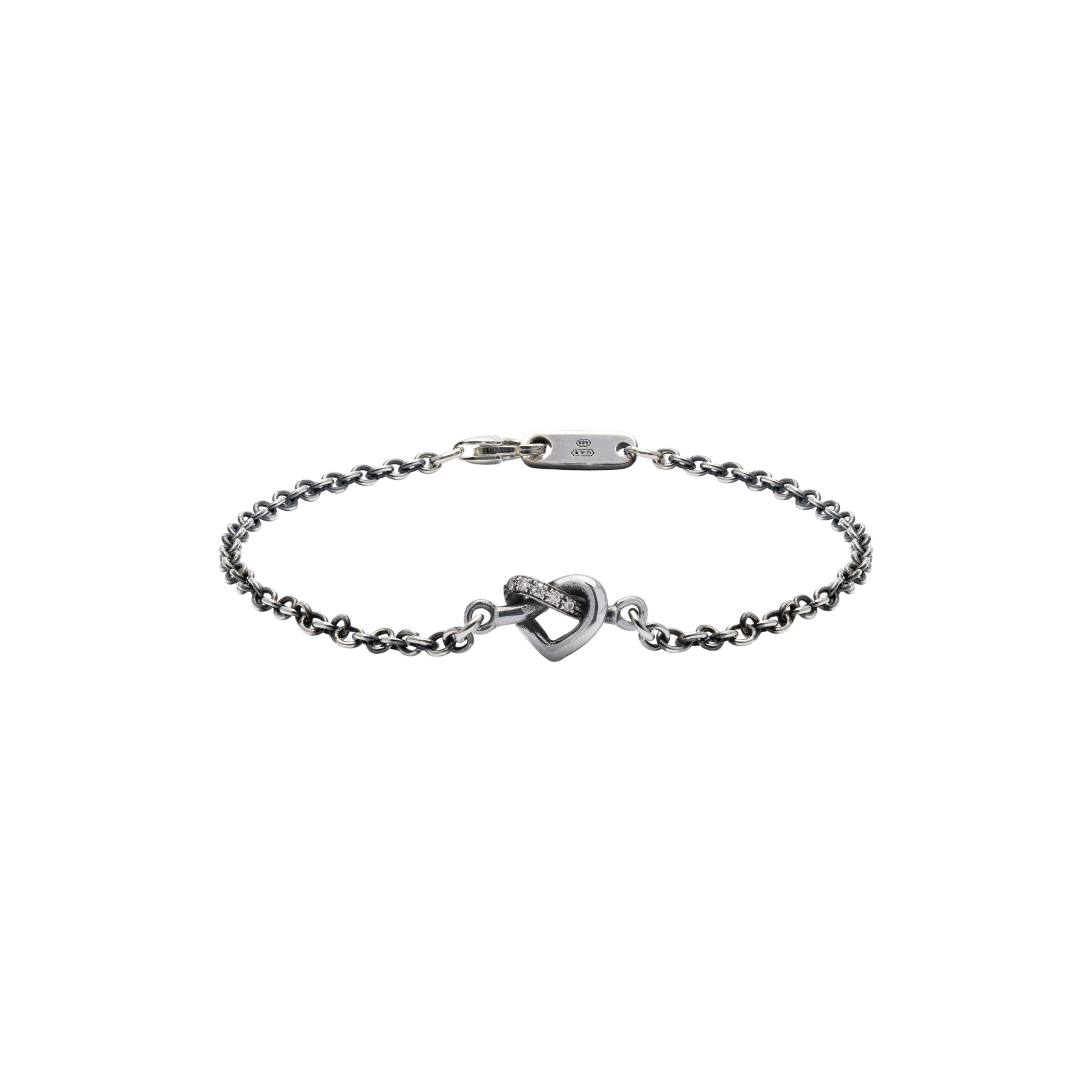 VALENTINO DI LEONARDO Heart Chain Diamanti con argento